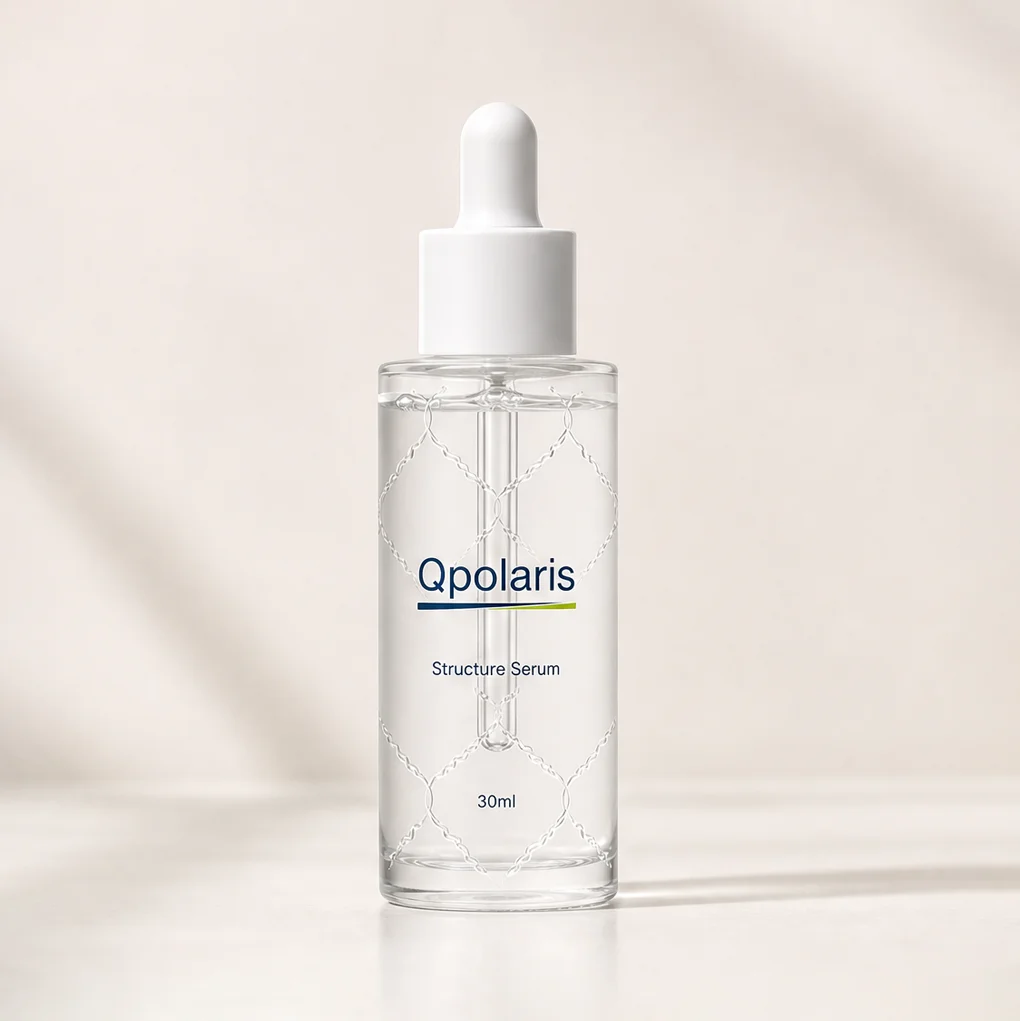 Structure Serum packshot concept for the second step of the Qpolaris core line