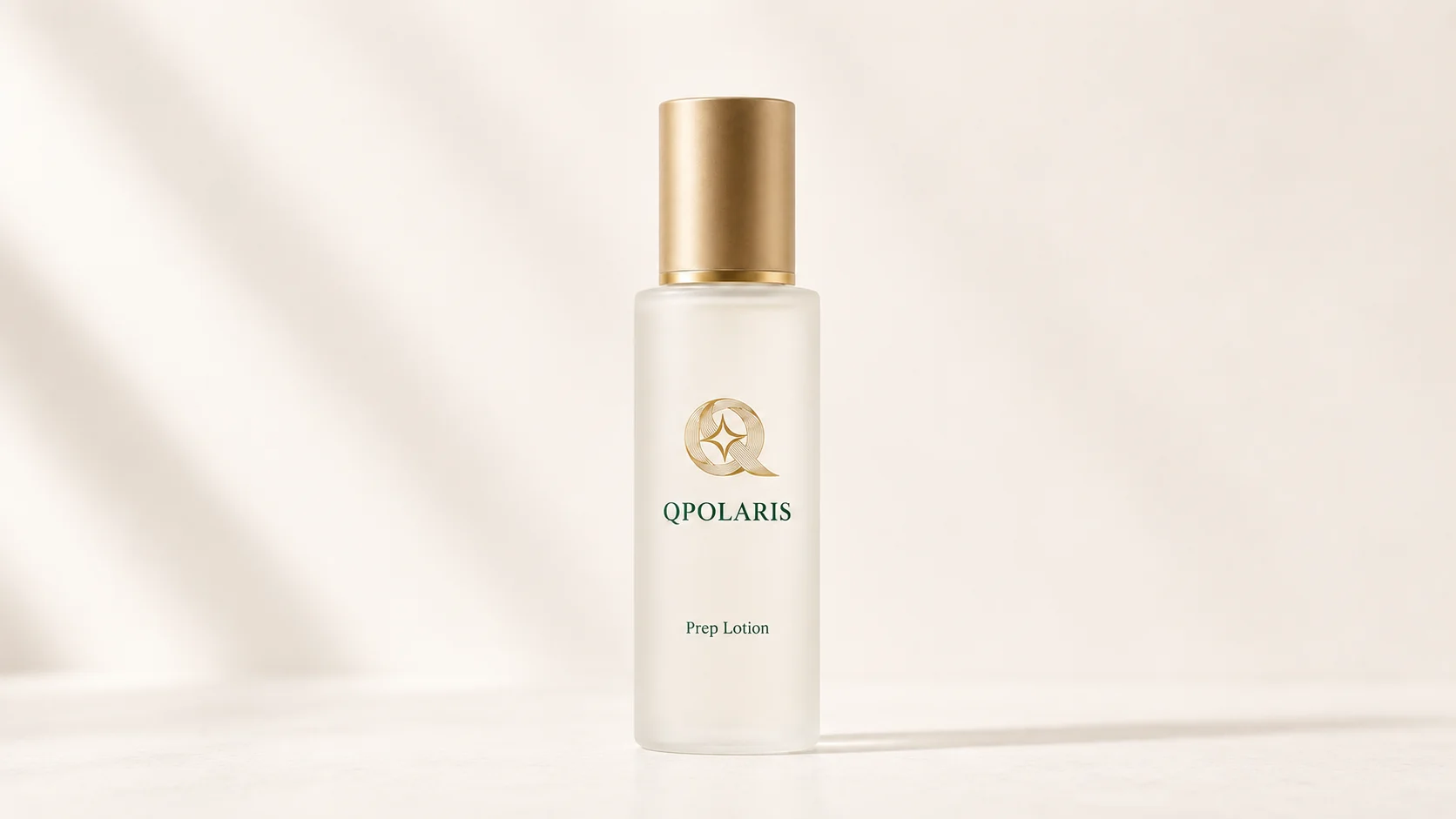 Prep Lotion packshot concept for the first step of the Qpolaris core line